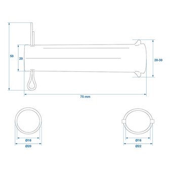 Asse per ruota jockey 35 mm x10 pezzi