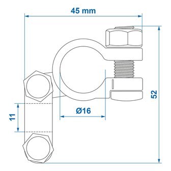 Morsetto batteria (-) standard x5 pezzi
