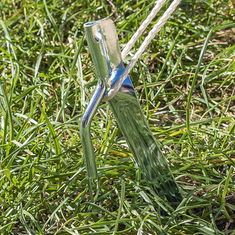 Picchetto per tenda 30cm in metallo con gancio x10 pezzi