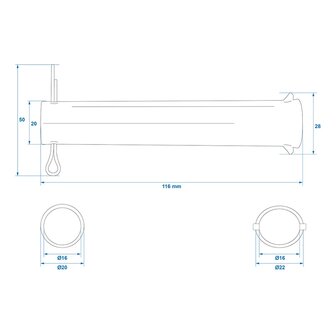 Asse per ruotino 48 mm x10 pezzi