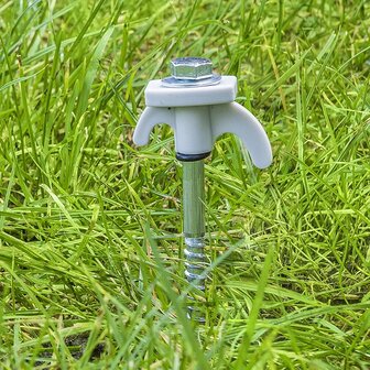 Picchetto per tenda 20 cm in metallo avvitabile con gancio in plastica x10 pezzi