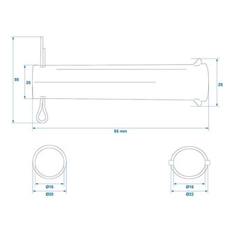 Asse per ruota jockey 48 mm x10 pezzi