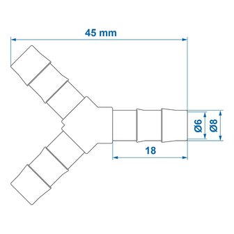 Raccordo a Y per tubo 8 mm x10 pezzi