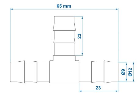 Raccordo a T per tubo 12 mm x10 pezzi
