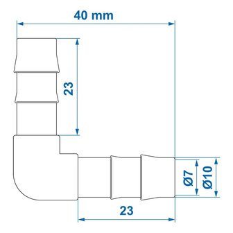 Raccordo ad angolo per tubo 10 mm x10 pezzi