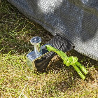 Picchetto da tenda 40 cm in acciaio zincato con gancio a P Heavy Duty x10 pezzi