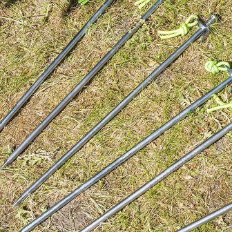 Picchetto da tenda 40 cm in acciaio zincato con gancio a P Heavy Duty x10 pezzi