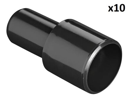 Adattatore per tubo di scarico dia 28 mm a dia 19 mm PE nero x5 pezzi