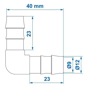 Raccordo portagomma angolato 12 mm x10 pezzi