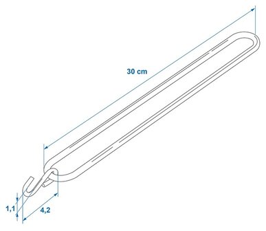 Cinghia elastica 300 mm con gancio a S x4 pezzi