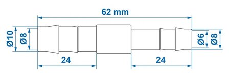 Raccordo riduttore dritto 10x8 mm x10 pezzi