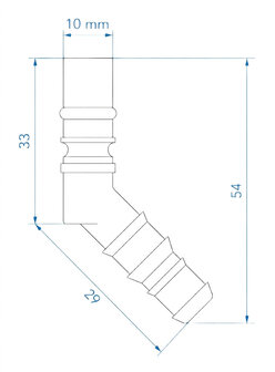 Raccordo per tubo con O-ring per tubi da 10/12 mm rosso x5 pezzi