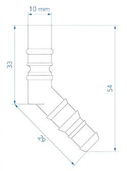 Raccordo per tubo con O-ring per tubi da 10/12 mm blu x5 pezzi