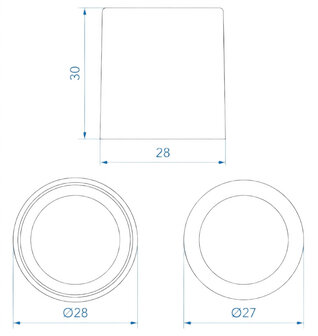 Raccordo riduttore per tubo di scarico da &Oslash;28 mm a &Oslash;17 mm PE nero x5 pezzi