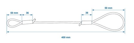 Cavo di sicurezza 40 cm con occhielli x5 pezzi