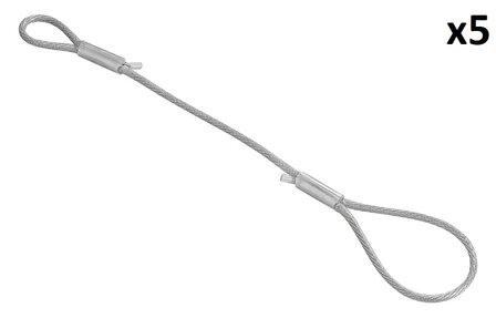 Cavo di sicurezza 40 cm con occhielli x5 pezzi