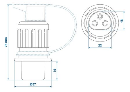 Spina 3 poli in PVC