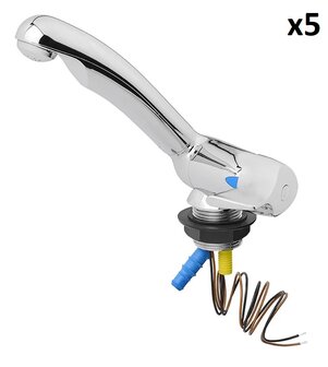Rubinetto acqua fredda Keramik Style 12V diametro 33 mm cromo x5 pezzi
