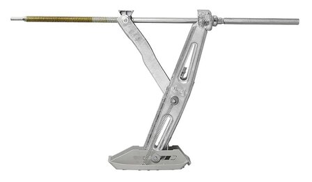Supporto angolare per caravan 1000 kg 605 x 280 mm H: 470 mm con piede stabilizzante e meccanismo di estensione prolungato