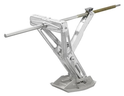 Supporto angolare per caravan 1000 kg 605 x 280 mm H: 470 mm con piede stabilizzante e meccanismo di estensione prolungato