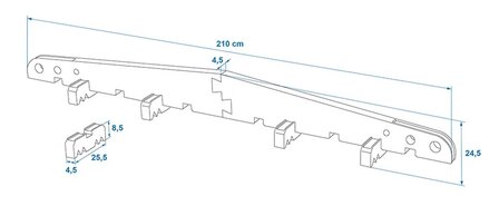 Distanziale per telo di copertura tetto caravan/camper