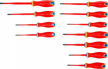 Serie di cacciaviti VDE punta extra sottile 11 pz