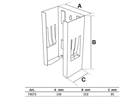 Porta scatola per guanti e fazzoletti magnetico 253 x 143 x 95 mm
