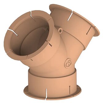 Raccordo a Y per condotto dell&rsquo;aria Whale 65 mm beige