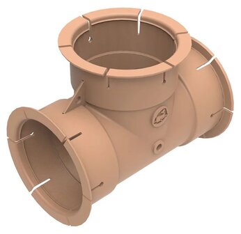 Raccordo a T per condotto dell&rsquo;aria Whale 65 mm beige
