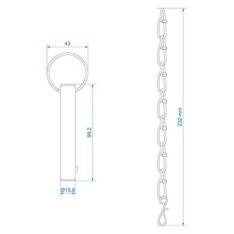 Perno di bloccaggio con catena