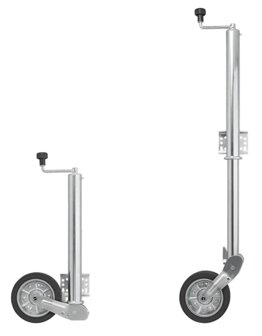 Ruotino di manovra 570/60 mm con grande cerchio in metallo e gomma 220 x 65 mm, pieghevole 500 kg