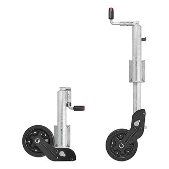 Ruota jockey 73 mm cerchio in metallo con pneumatico in gomma 260 x 65 mm pieghevole