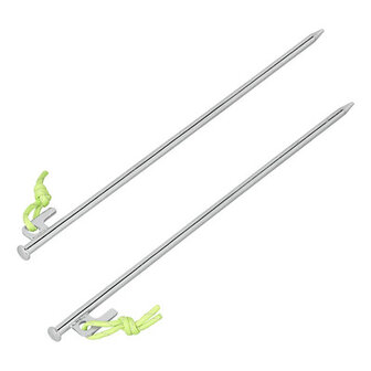 Picchetto da roccia 40 cm in acciaio zincato con gancio a P Heavy Duty &ndash; set di 6 pezzi