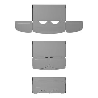 Paravento da cucina 3 pezzi in acciaio pieghevole con piastra di base 63 x 30,5 x 25 cm
