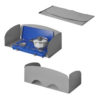 Paravento da cucina 3 pezzi in acciaio pieghevole con piastra di base 63 x 30,5 x 25 cm