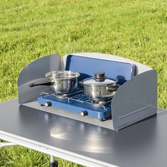 Paravento da cucina 3 pezzi in acciaio pieghevole con piastra di base 63 x 30,5 x 25 cm