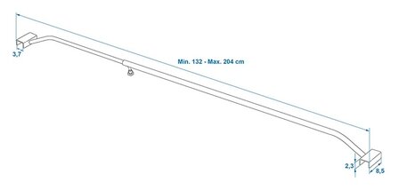 Supporto per telone in alluminio  estensibile  132-204 cm  per telone per rimorchio