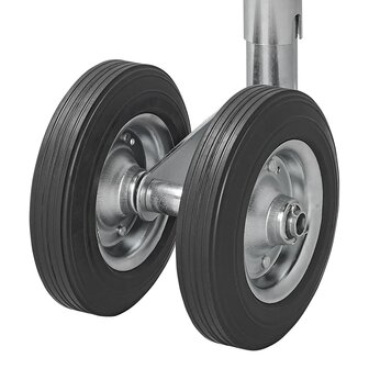 Ruotino anteriore doppio 48 mm con pneumatici pieni in gomma naturale 200 x 50 mm