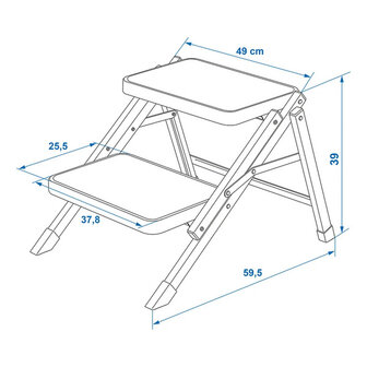 Scaletta pieghevole a 2 gradini
