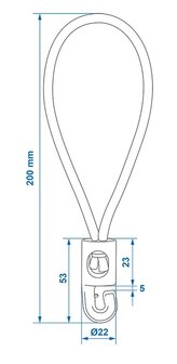 Anello elastico con gancio in plastica - set da 10 pezzi
