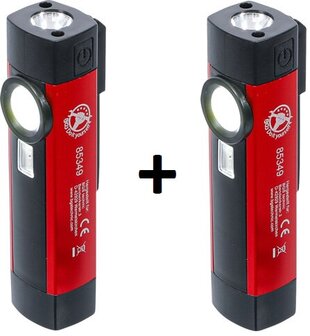 Lampada portatile COB-LED / UV in alluminio 1 W x2 pezzi