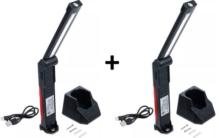 Lampada pieghevole a batteria COB-LED 6,5 W con stazione di ricarica x2 stuks