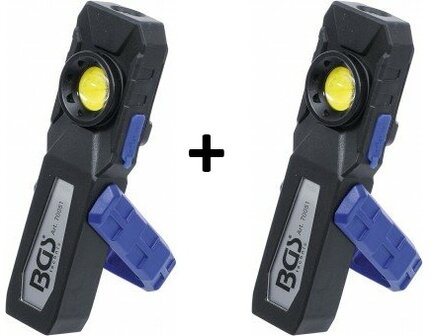Lampada da lavoro a COB-LED con magnete e gancio pieghevole x2 stuks