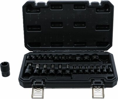 Set chiavi a bussola (1/4), (3/8), (1/2) profilo a E/T (per Torx) 25 pz