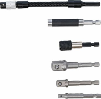 Set di adattatori e prolunghe per trapani 6 pz