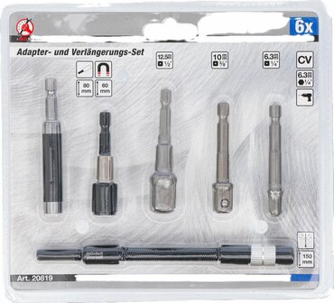 Set di adattatori e prolunghe per trapani 6 pz