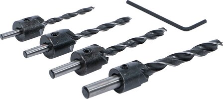 Set di punte per legno con svasatore 4 pz