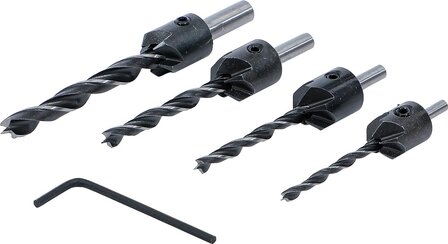 Set di punte per legno con svasatore 4 pz