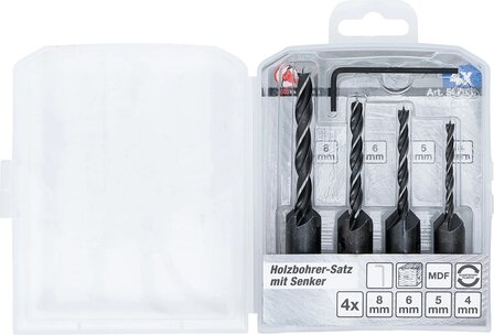Set di punte per legno con svasatore 4 pz