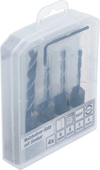 Set di punte per legno con svasatore 4 pz